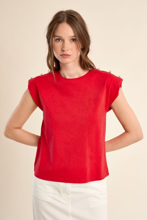 T-shirt à épaulettes