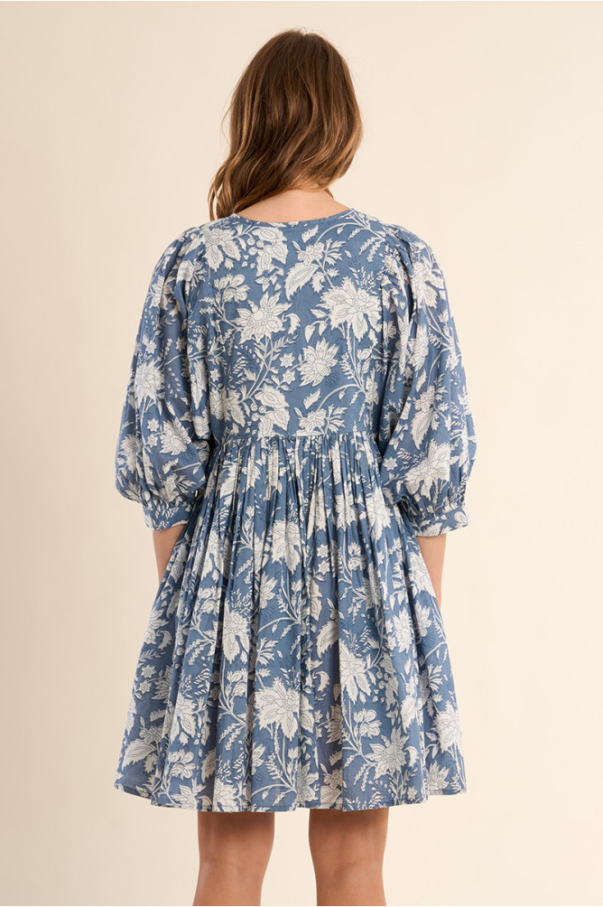 Robe courte imprimée, en coton