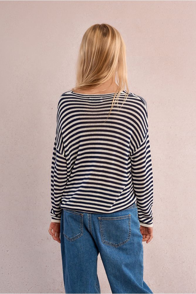Pull en maille rayé