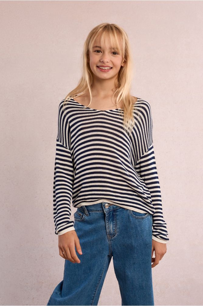 Pull en maille rayé