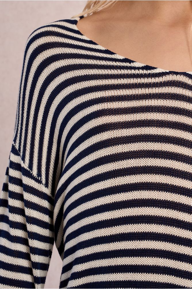 Jersey de niña de manga larga, estampado rayas.