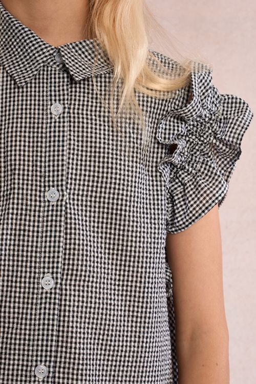 Gingham shirt dress