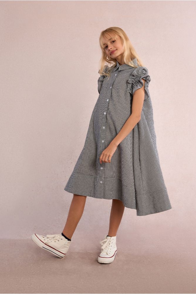 Gingham shirt dress