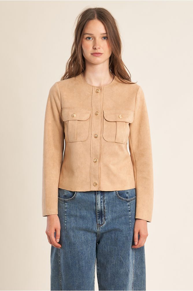 Short suede jacket