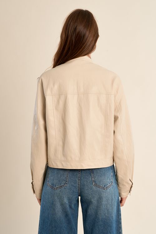 Short mortard jacket, imitation leather effect
