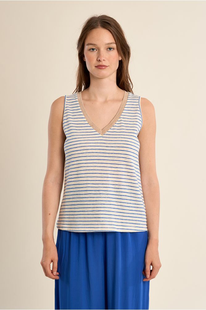 Tank top with wide straps, sailor shirt