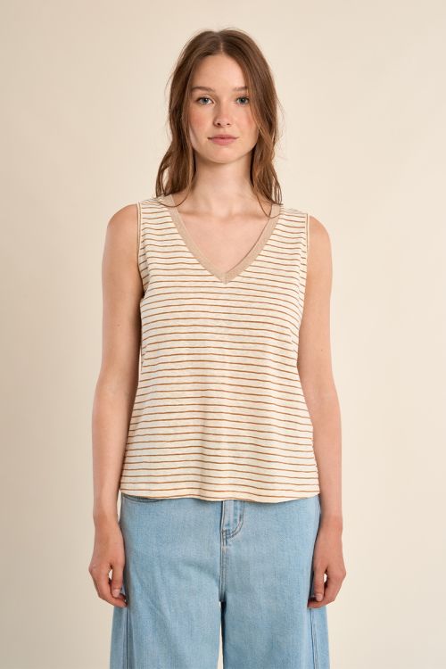 Tank top with wide straps, sailor shirt