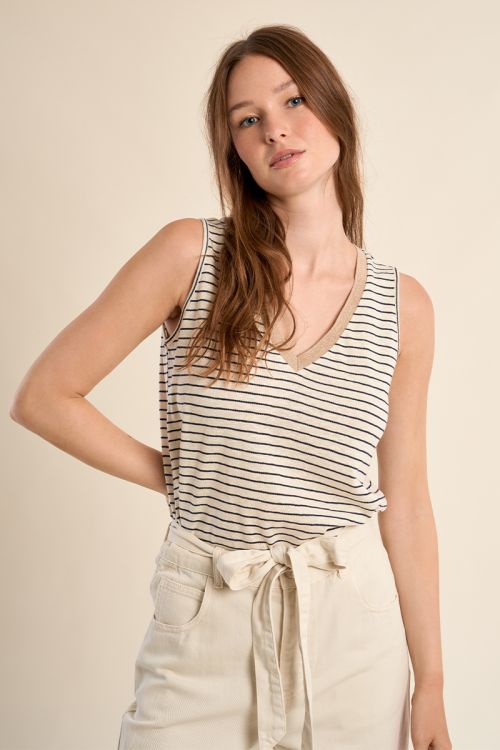 Tank top with wide straps, sailor shirt