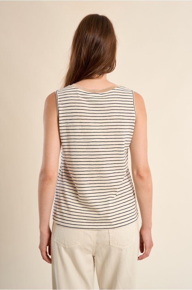 Tank top with wide straps, sailor shirt