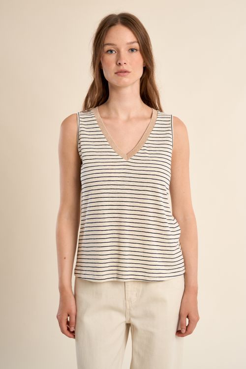Tank top with wide straps, sailor shirt