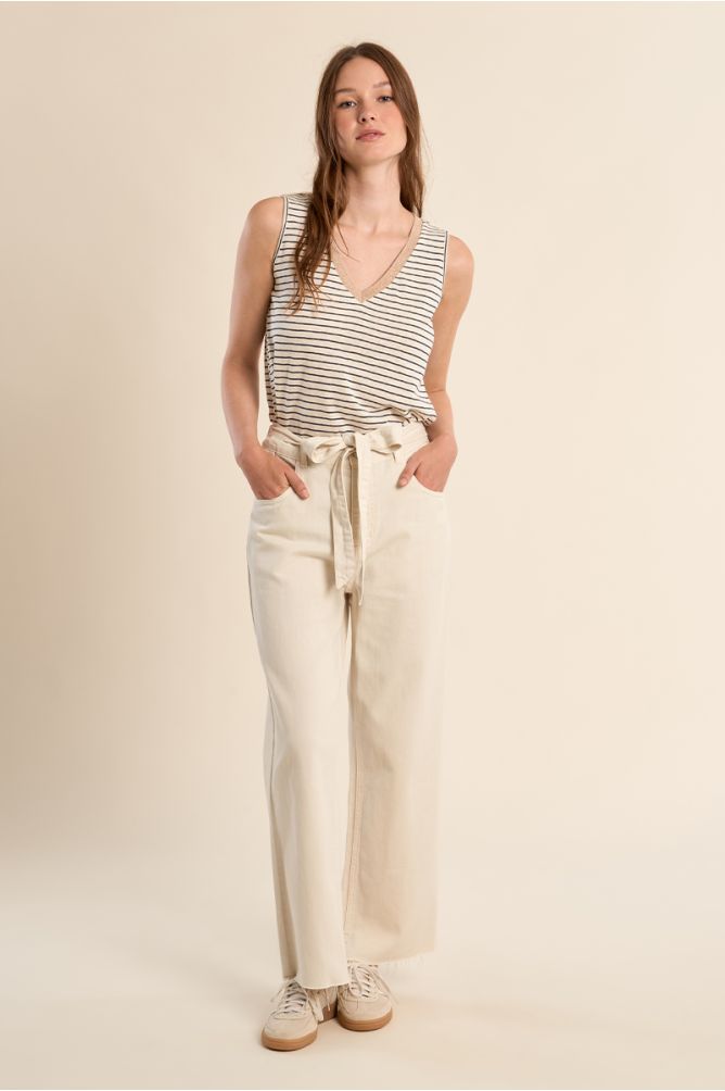 Tank top with wide straps, sailor shirt