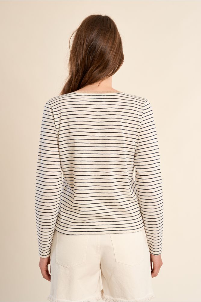 T-shirt marinière, col V