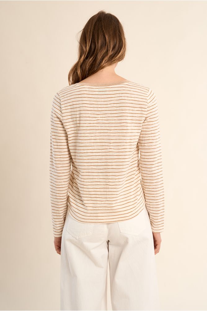 T-shirt marinière, col V