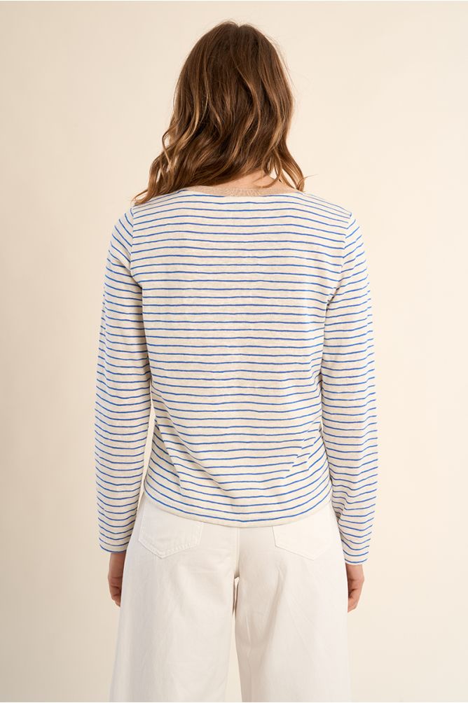 T-shirt marinière, col V