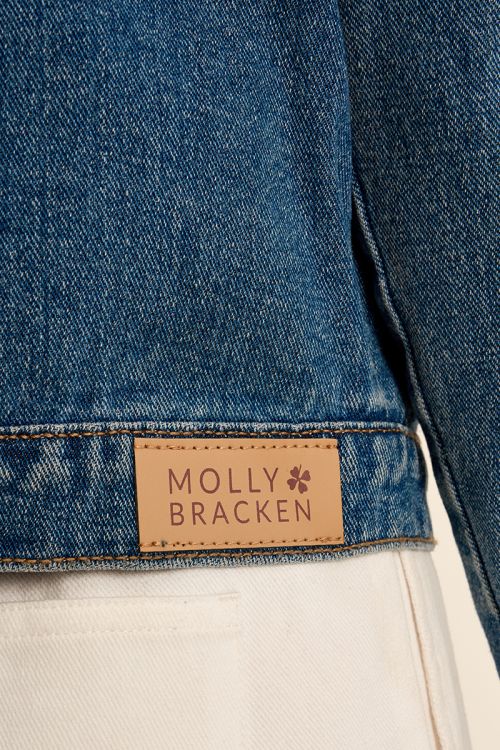 Denim jacket, round neck