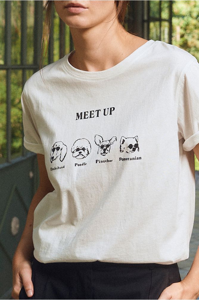T-shirt droit à illustration