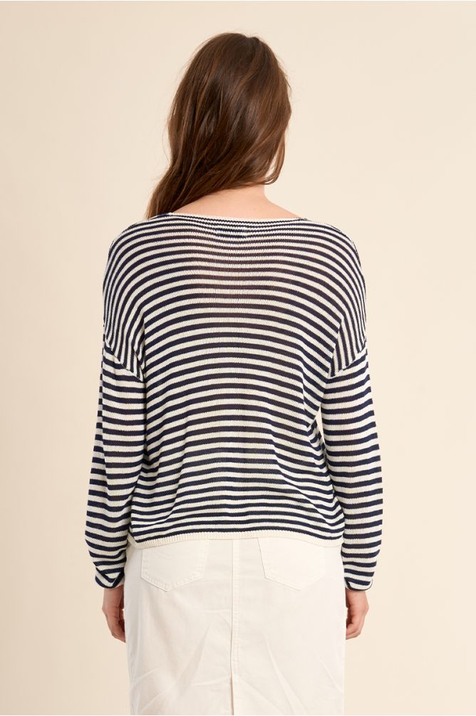Long-sleeved knit, sailor shirt