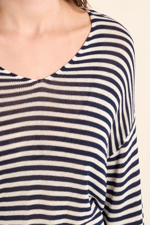 Jersey de mujer de manga larga, estampado rayas.