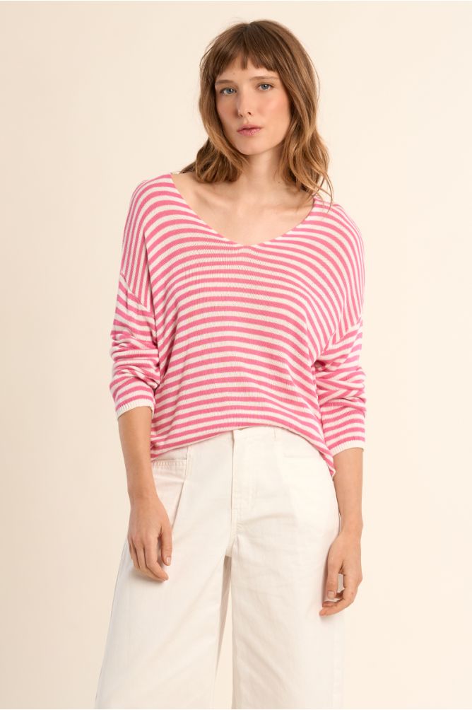 Long-sleeved knit, sailor shirt