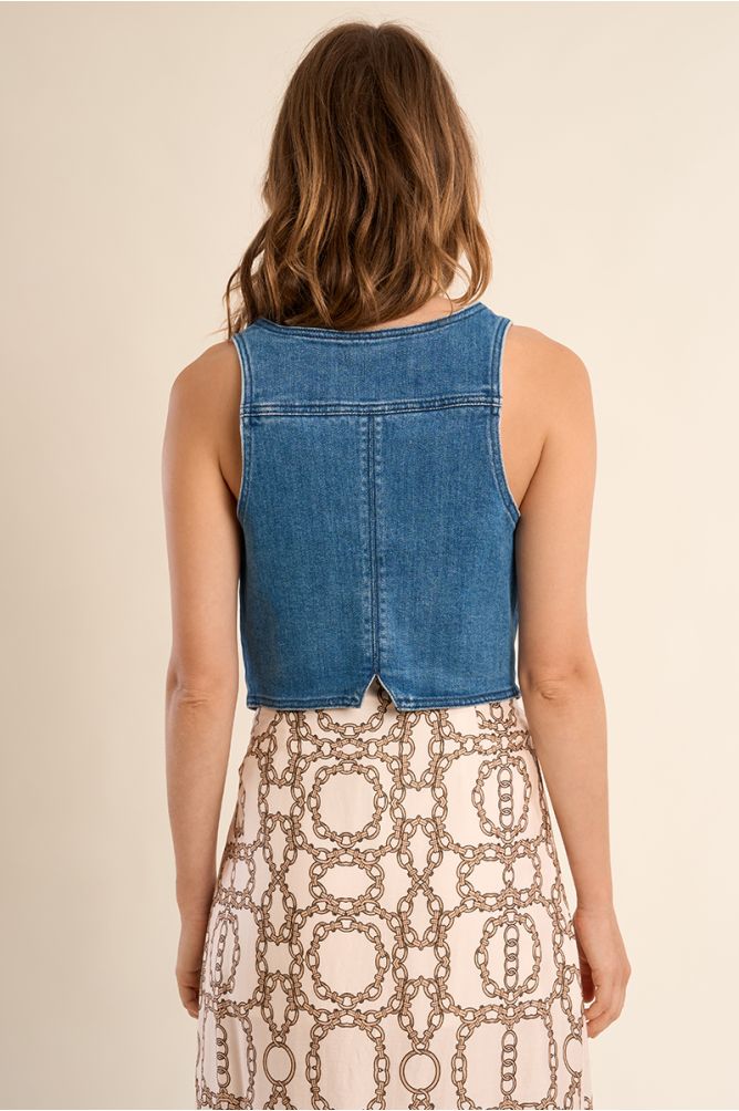 Denim jacket, V-neck