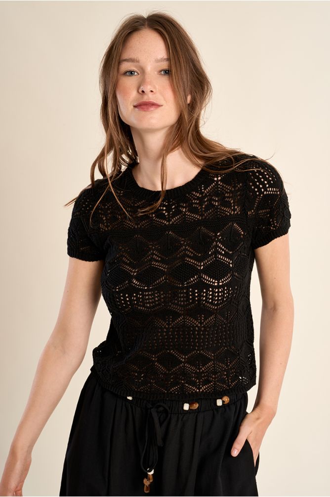 Maille manches courtes en crochet