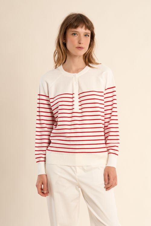 Jersey de mujer de manga larga, estampado rayas.