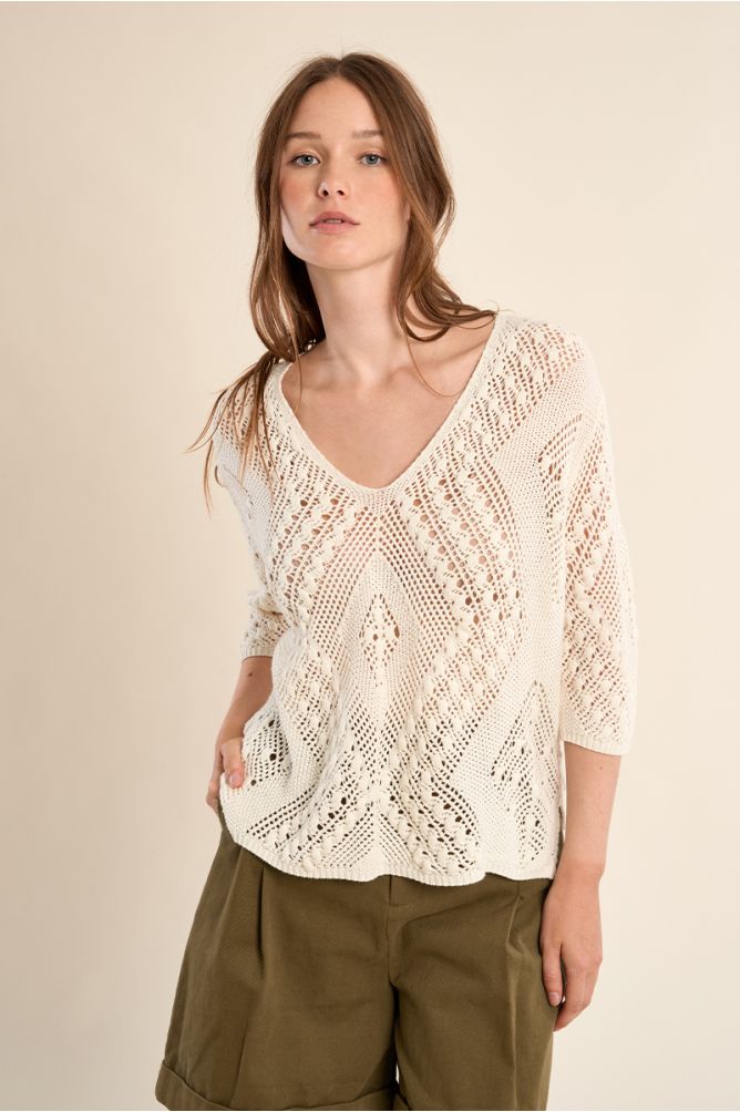 Maille manches courtes en crochet