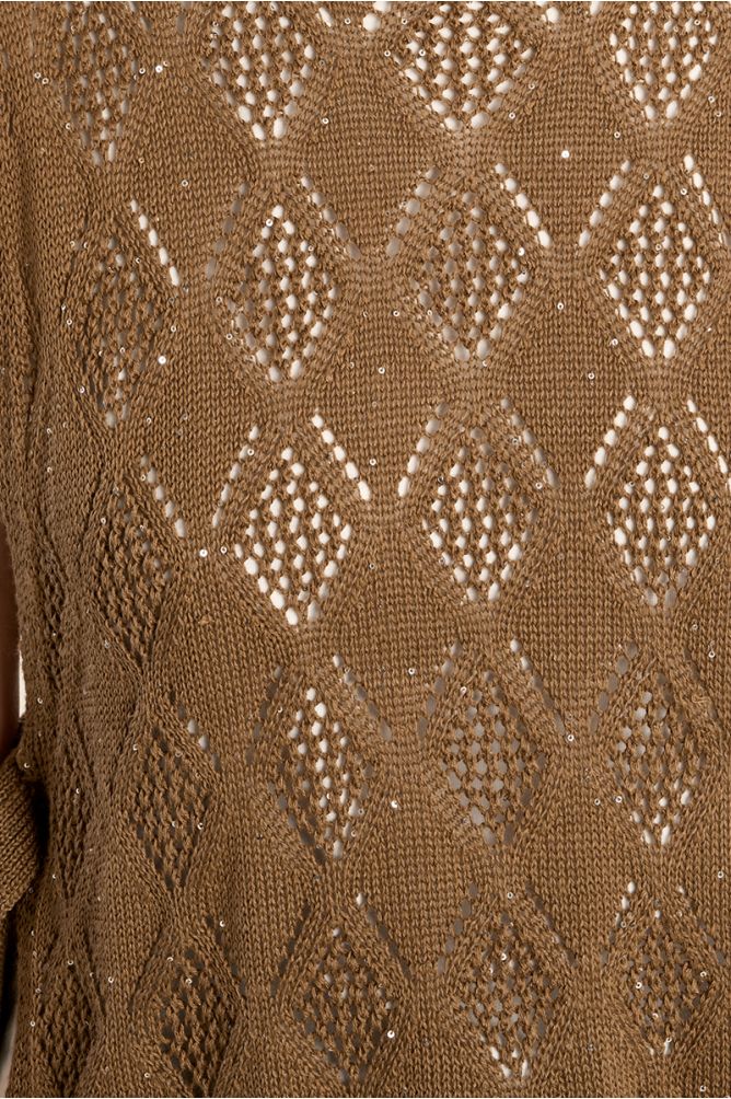 Maille sans manches, ajourée et nouable sur les côtés