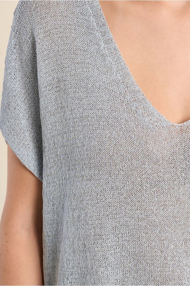 Pull sans manches en maille irisée