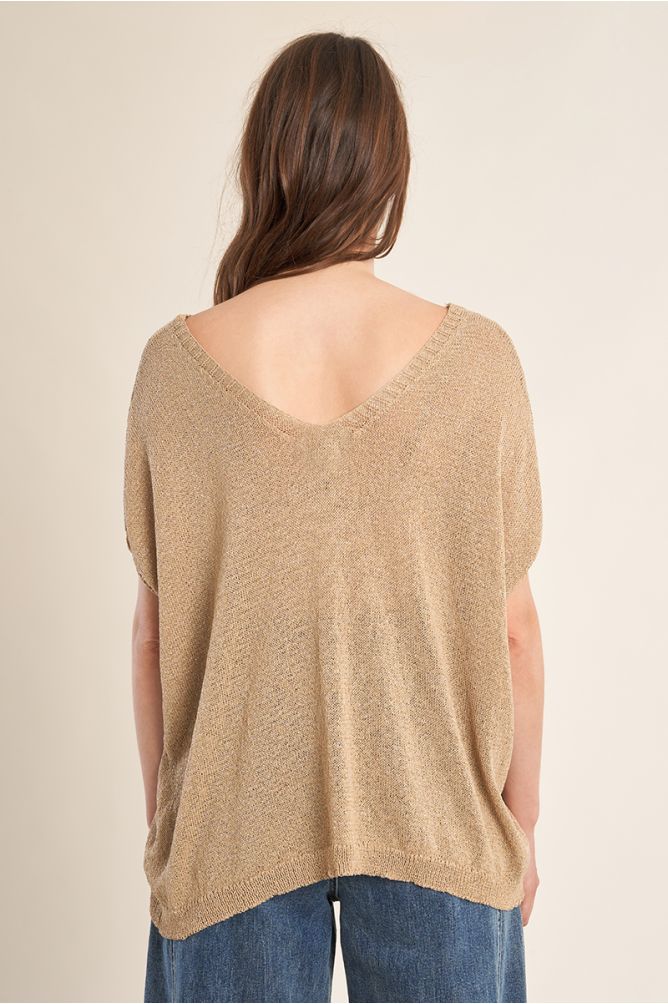 Pull sans manches en maille irisée