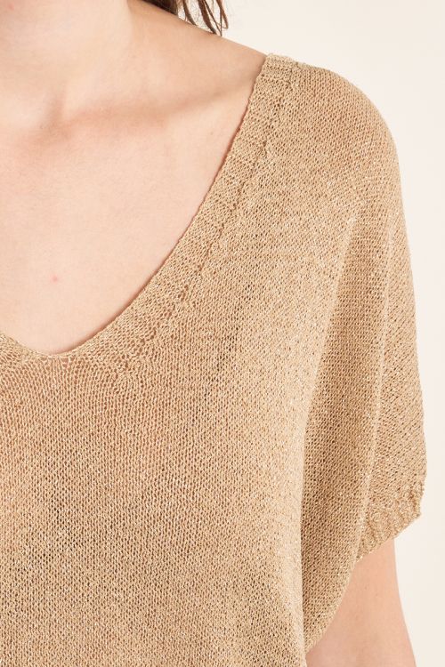 Pull sans manches en maille irisée