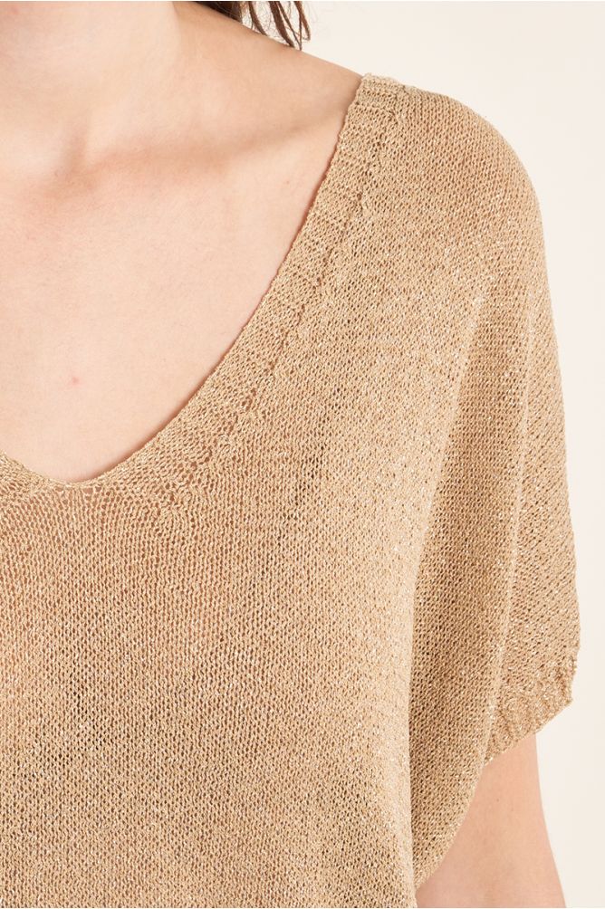 Pull sans manches en maille irisée