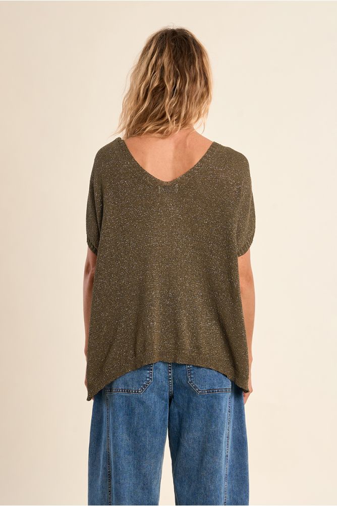 Pull sans manches en maille irisée