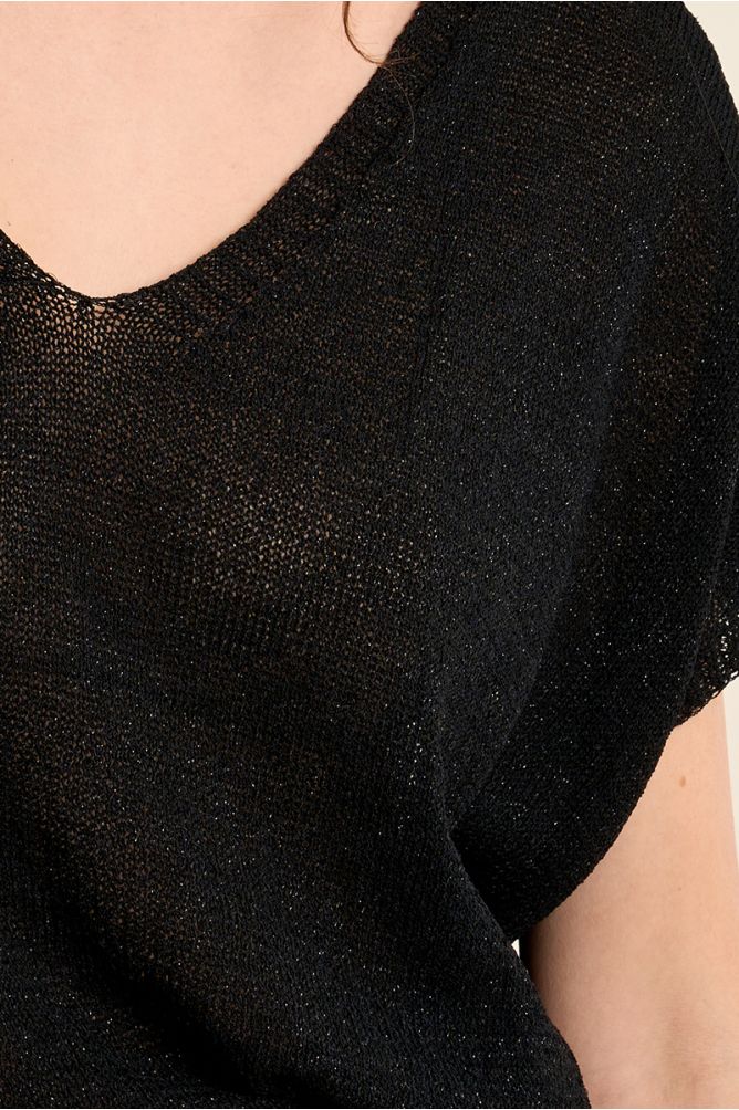 Iridescent knit sleeveless sweater