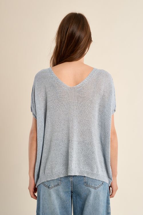 Iridescent knit sleeveless sweater