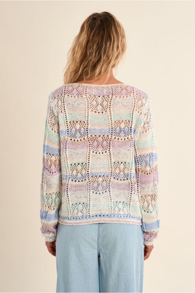 Pull en maille rayé