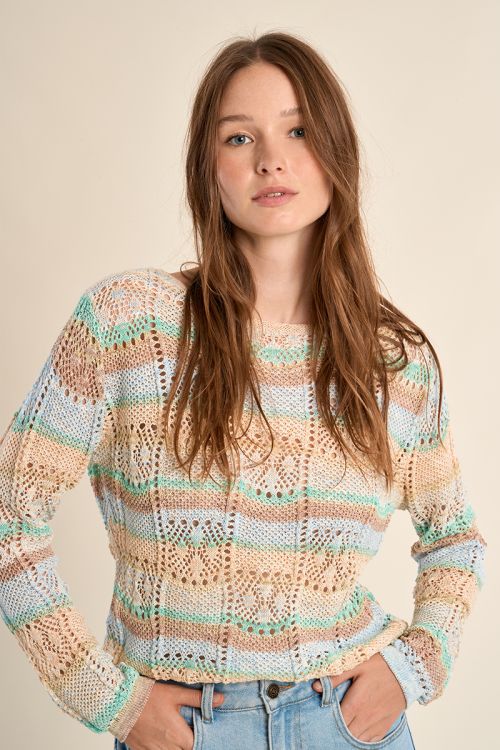Pull en maille rayé
