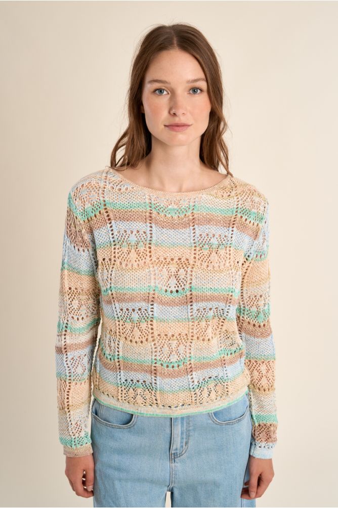 Pull en maille rayé