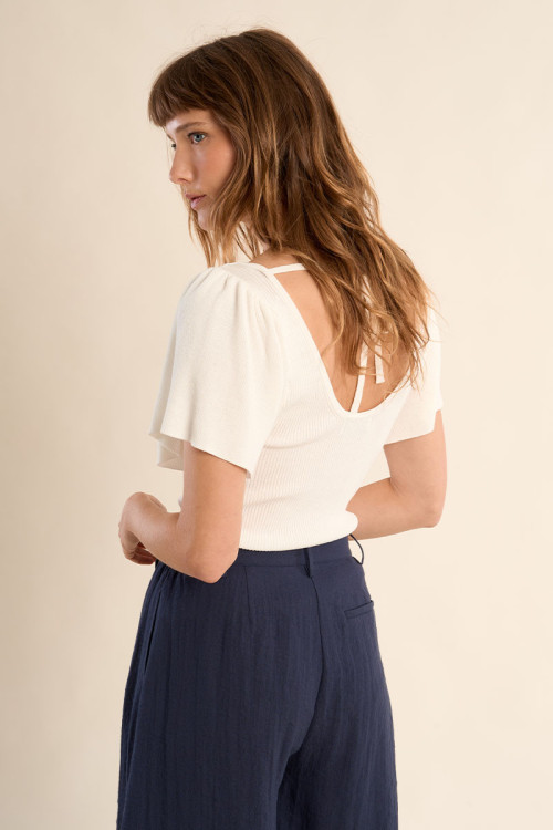 Top en maille dos nu