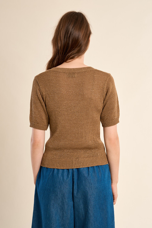Pull en maille manches courtes