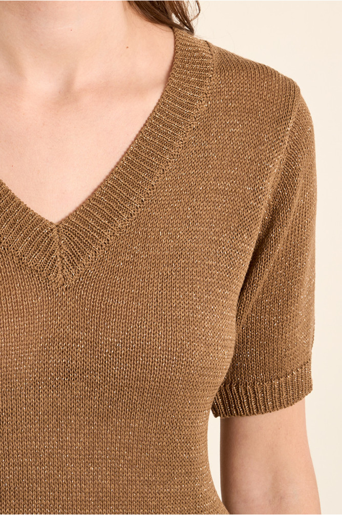 Pull en maille manches courtes