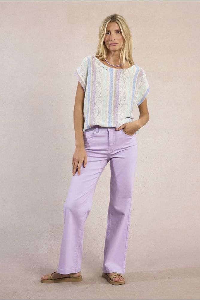 T-shirt en maille, rayé multicolore