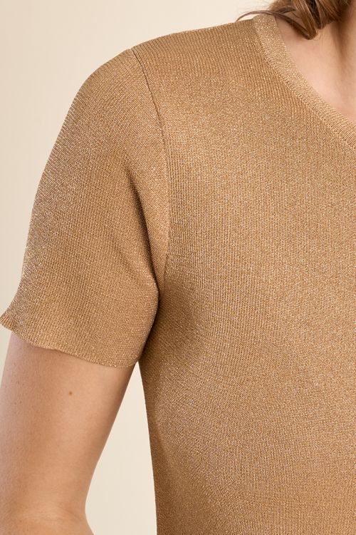Fine, iridescent knit T-shirt