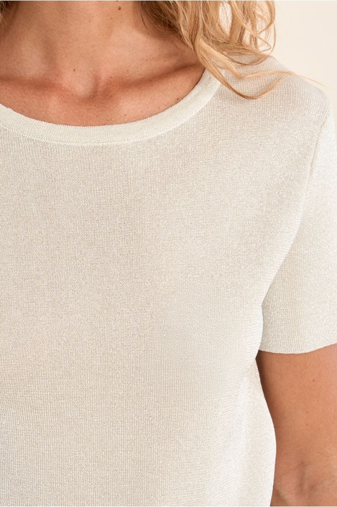 Fine, iridescent knit T-shirt