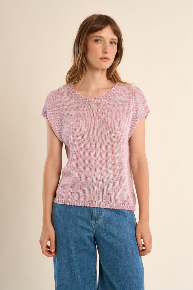Pull en maille sans manches, col rond