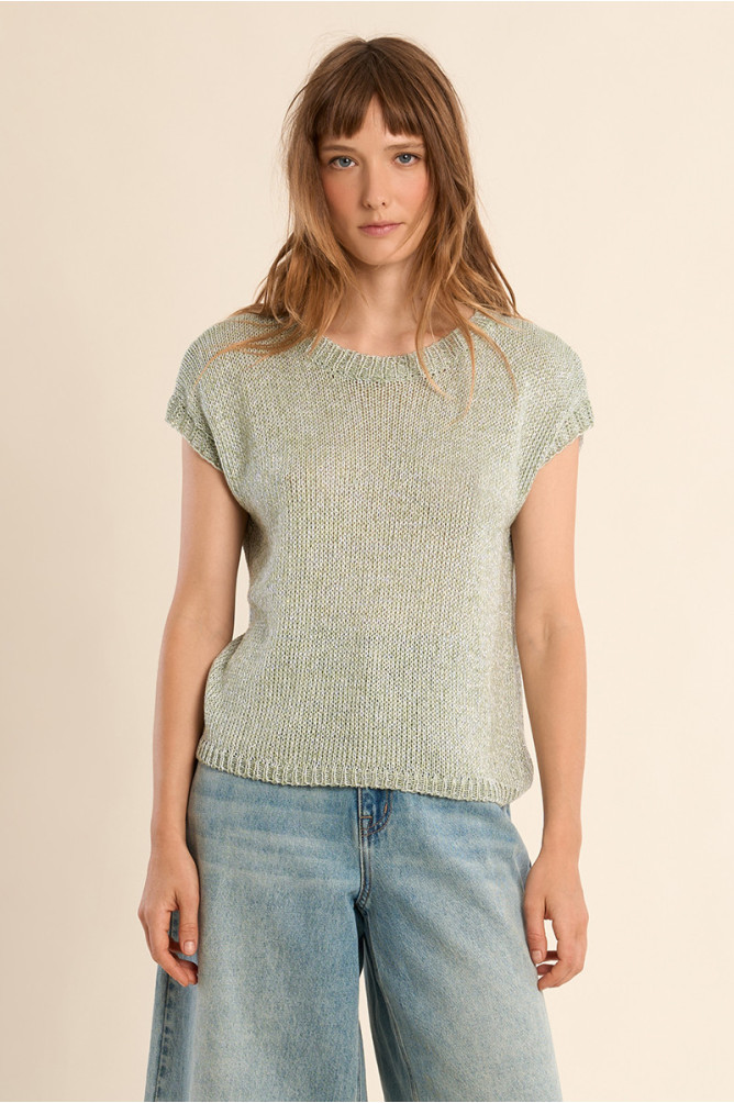 Pull en maille sans manches, col rond