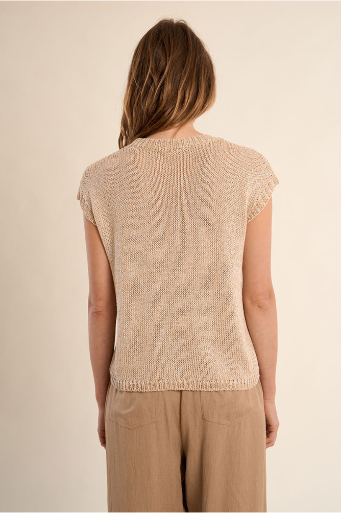 Pull en maille sans manches, col rond