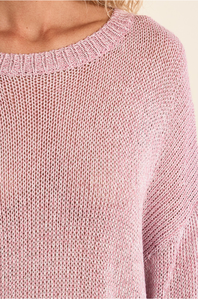 Knitted sweater, round neck