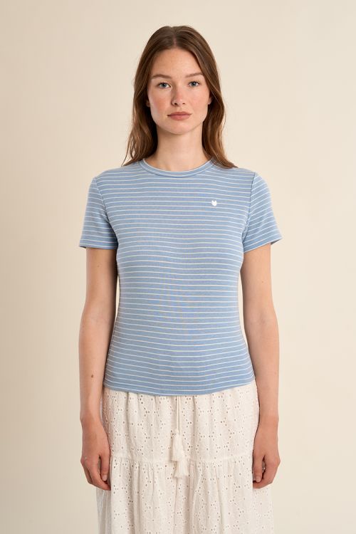 T-shirt rayé, coeur