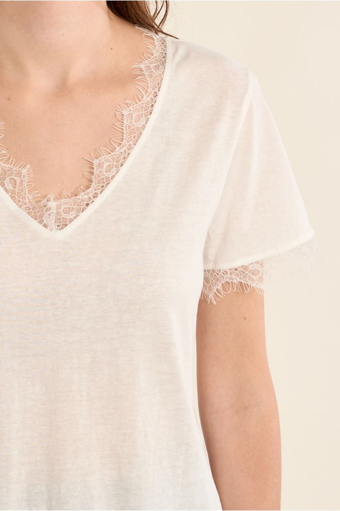Basic T-shirt, lace detail